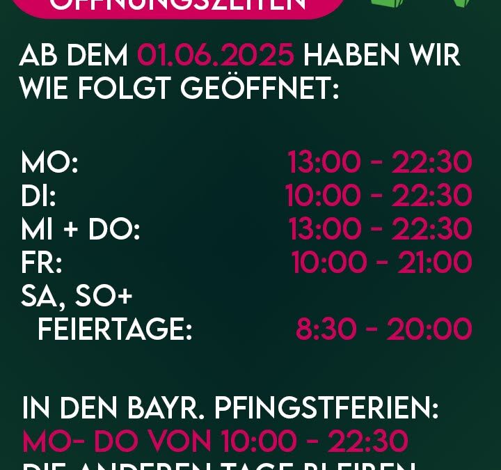 Sommeröffnungszeiten